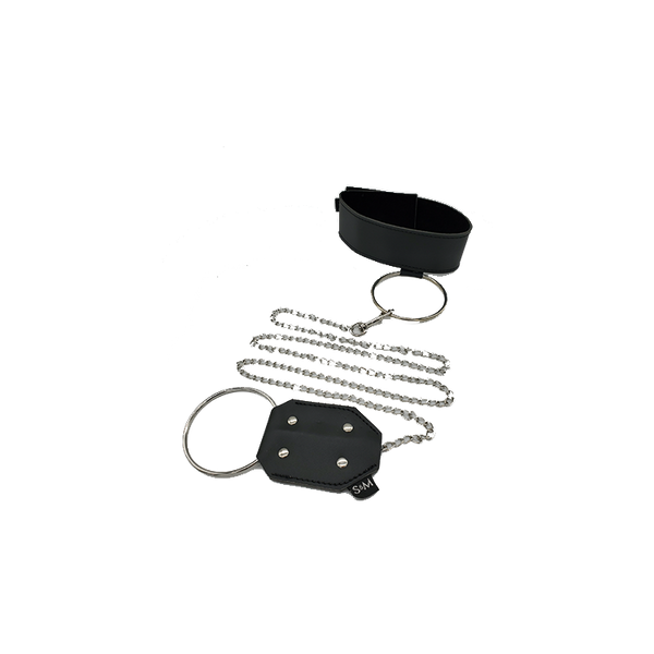 Ensemble domination et soumission collier et laisse - Ring Collar and Leash de Sex & Mischief