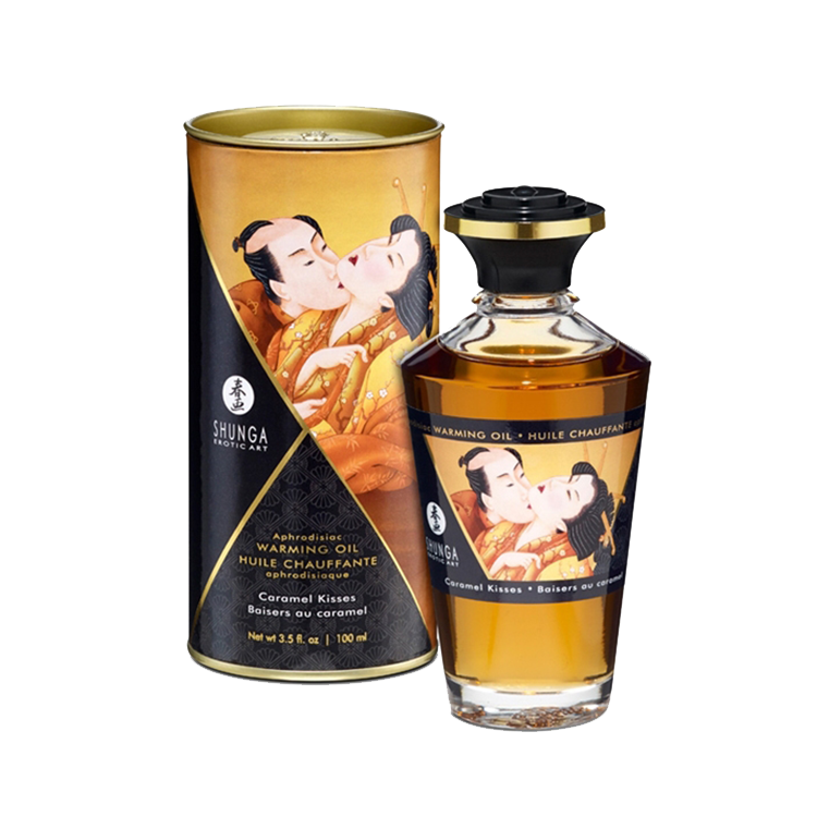 Huile chauffante aphrodisiaque Shunga saveur baiser au caramel