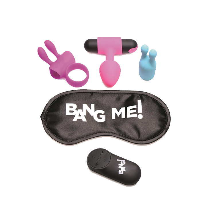 Birthday Sex Kit Cock Ring Butt Plug Rabbit Ears Bullet And Blindfol Sexy Surprise 7503